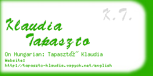 klaudia tapaszto business card